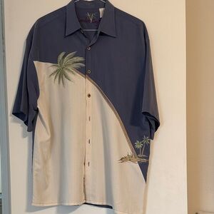 Bamboo Cay Men's Blue and Cream Shirt